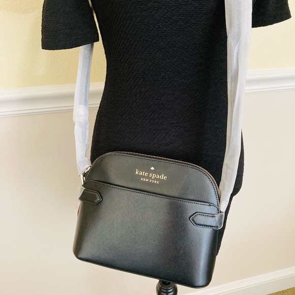 NWT KATE SPADE BLACK STACI DOME CROSSBODY BAG - Picture 3 of 10